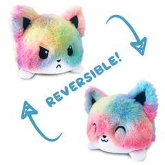 TEETURTLE: REVERSIBLE FOX MINI PLUSH - RAINBOW